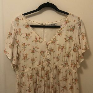 madewell size 12 floral dress creme